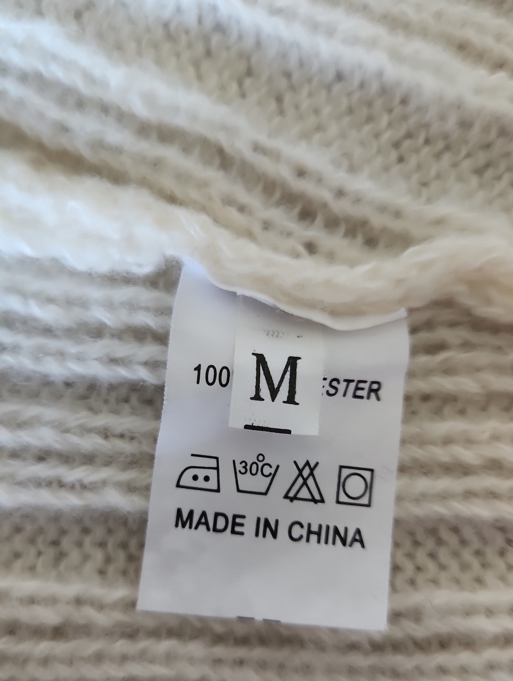 Off-the-Shoulder Cream Ribbed Button Sweater - Picture 9 of 10